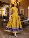 Mustard Yellow Rayon Print With Embroidery Work Anarkali Kurti Aaradhna 2030